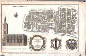 City of London antique map QueenHith & Vintry Wards 1755 - Picture 1 of 1