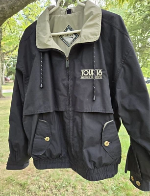 Chaqueta de golf Tour 18 vintage para hombre equipo grande para deportes forrada en negro Foto 1 de 4
