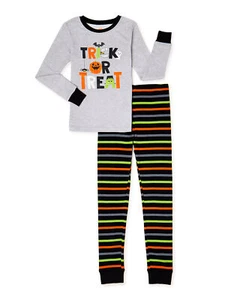 Way to Celebrate Boys "Trick or Treat Halloween Pajamas 2 Piece Set Multicolor 7 - Picture 1 of 3