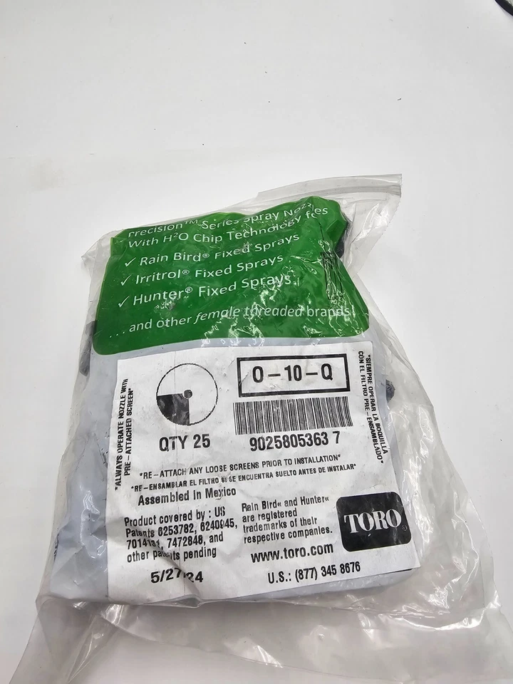 Toro Precision Female Thread Fixed Nozzle 10' Quarter Circle Spray O-10-q O10Q