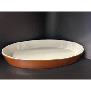 Vintage Hall Pottery #575 braun weiß Steinzeug Au Gratin Auflaufform - Bild 1 von 4