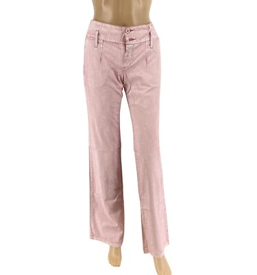 STEFANEL Pantaloni Flared A Righe Rosa Donna Taglia EU 32 UK 4 US 2 - Immagine 1 di 4