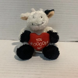 You Moooove Me L'uv Messenger VON GANZ Plüschtier 4"" Mooing Sound Herz funktioniert - Bild 1 von 4