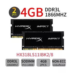 HyperX Impact 8GB 2x 4GB DDR3L 1866MHz HX318LS11IBK2/8 PC3L SODIMM Memory RAM BT - Picture 1 of 7