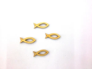 13 Fische mit Ausschnitt Holz 3cm Streudeko zu Kommunion Konfirmation Taufe  - Bild 1 von 1