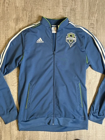 Men’s Medium Adidas Seattle Sounders 2010 Blue MLS Full Zip Soccer Jacket Cover