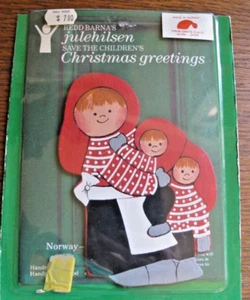 NEW RED BARNA'S HAND PAINTED WOODEN CHRISTMAS ORNAMENT NORWAY - Picture 1 of 4