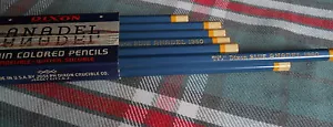 BLUE 12 (twelve) #1950 Dixon Anadel Indelible Water Soluble Colored Pencils - Picture 1 of 3