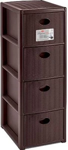 Cassettiera slim moka 4 cassetti mobile per bagno cucina ufficio portaoggetti in - Foto 1 di 5