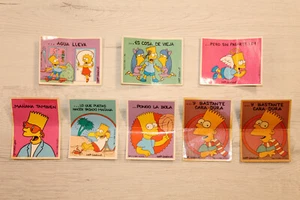 LOTE 8 CROMOS DIVER-REFRANES "THE SIMPSONS" ADHESIVOS SIN PEGAR BOLLYCAO 1991 - Imagen 1 de 2