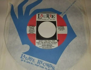JOHN BRIGGS Angela/ Won't You Tell Her That I'm Waiting Outside 45 Laurie 3666 - Picture 1 of 2