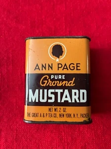 Lata de mostaza molida pura vintage Ann Page 2 oz - Cocina coleccionable marca A&P - Imagen 1 de 7