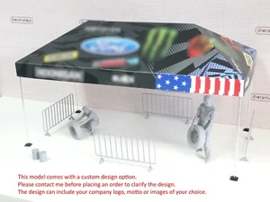 Tenda rally design personalizzato 1/10 tende da sole auto sportive display scala 1:10 modello Diorama - Foto 1 di 6