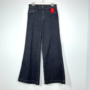 Spanx Women's Size Medium Dark Charcoal Wide Leg Pull On Denim Jeans Slimming - Bild 1 von 21