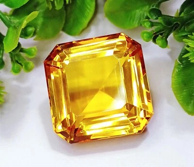 Yellow Topaz Square Shape 73.00 Ct Certified Loose Gemstone Best offer for sale. - Image 1 of 4
