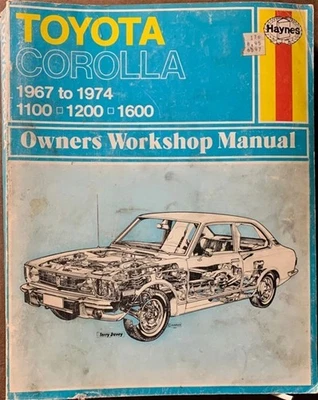 1967-1974 Toyota Corolla Officina Haynes Manuale Riparazione Servizio Libro - Immagine 1 di 4
