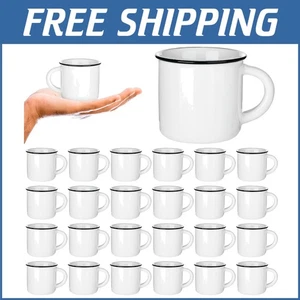 24 Pcs Vintage White Ceramic Coffee Mugs - Mini Tea Cups for Home & Travel - Picture 1 of 8