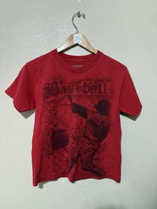 VTG Y2K T-Shirt Youth Size Medium Red Crest Wings “Afliction Style” Baseball - Picture 1 of 4