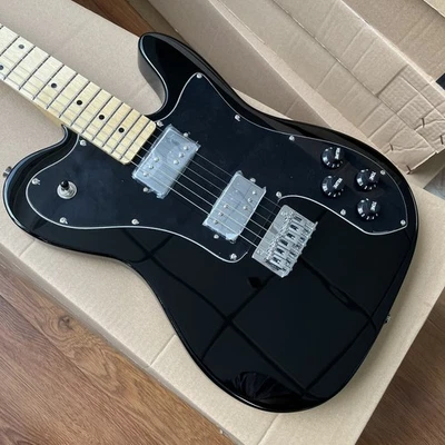 Classic Series TL Deluxe Gloss Black Electric Guitar HH Pickups 6Strings Ship US - Image 1 of 4