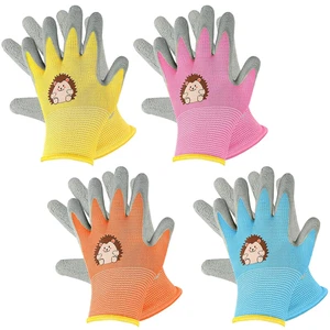 4 Paar Gartenhandschuhe für Kinder, Gummibeschichtete Arbeitshandschuhe, rutschf - Bild 1 von 8