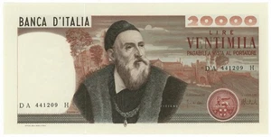 20000 LIRE BANCA D'ITALIA TIZIANO 21/02/1975 SUP+ - Picture 1 of 6
