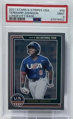 Termarr Johnson Rookie PSA 9 -2021 Panini Stars & Stripes USA -Pirates Phenom - Image 1 of 4