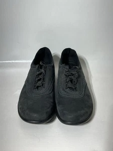 SAS Walk Easy Nubuck Leather Athletic Walking Shoes Womens 9 Wide Black Lace - Picture 1 of 7