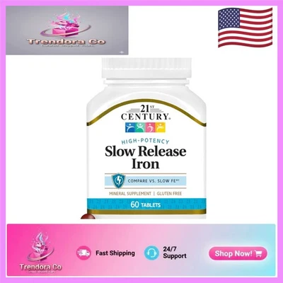 Tabletas de hierro de liberación lenta - 60 unidades, sin gluten, suaves para el estómago Foto 1 de 4