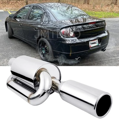 Resonador de punta de silenciador de escape de doble bucle para Dodge Neon SRT entrada de 2,5" salida de 4" Foto 1 de 4