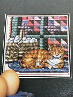 Appalachian Cat Quilt Basket Cross Stitch Pattern 2 Pages From Magazine - Image 1 of 4