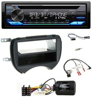 JVC Bluetooth Lenkrad USB DAB CD Autoradio für Nissan Micra 10-13 schwarz - Bild 1 von 4