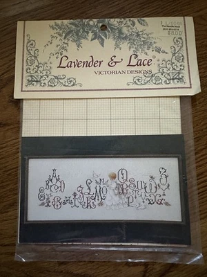 Lavender & Lace #12 ENCHANTED ALPHABET Cross Stitch Chart Victorian NEW - Image 1 of 3