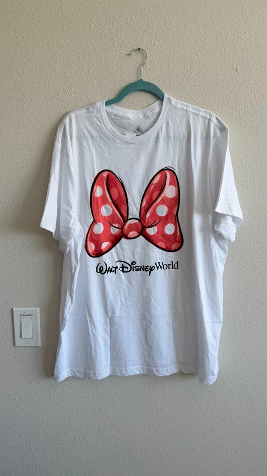 Camiseta Feminina Minnie Mouse Bow Walt Disney World Parques da Disney Extra Grande Nova Com Etiqueta - Imagem 1 de 4