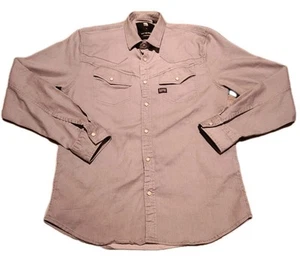 G Star Raw Mens Landoh Shirt L Pearl Snap Button Up Long Sleeve Western Gray EUC - Picture 1 of 20