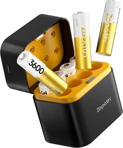 8PCS 1,5V AA Lithium Batterie Ricaricabili Con Caricabatterie 8 Slot, 3600Mwh Do - Foto 1 di 15