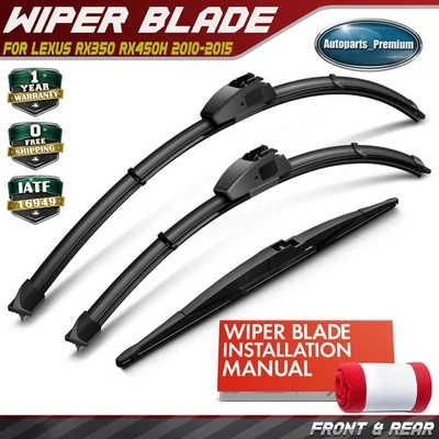 3Pcs 26'' & 22'' & 16' Windshield Wiper Blades for Lexus RX350 RX450h 2010-2015 - Image 1 of 4