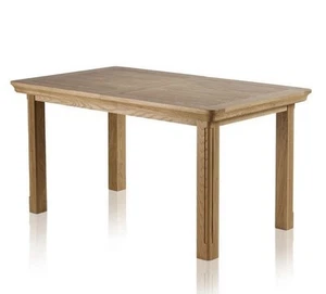 OAK FURNITURELAND CANTERBURY NATURAL SOLID OAK 5FT X 3FT EXTENDING DINING TABLE - Picture 1 of 7