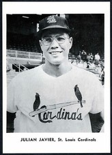 JULIAN JAVIER~ST. LOUIS CARDINALS~VINTAGE 1961 JAY PUBLISHING 5x7" PHOTO PICTURE