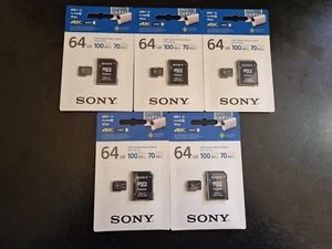 5 x 64GB R100MB/s W70MB/s v30 4K Class 10 Micro SDXC Memory cards Bulk job lot - Picture 1 of 1