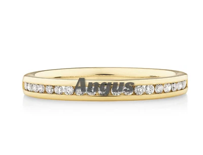 0.27 Ct Round Cut Moissainite Stackable Band Wedding Ring Solid 14k Yellow Gold - Image 1 of 4