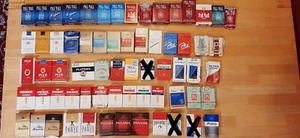 Zigarettenschachteln, 63 Stück Label P, leer, mit Gesundheitshinweis - Bild 1 von 20