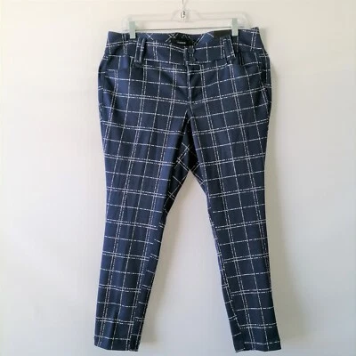 Pantalones ajustados al tobillo a cuadros azul marino talla 12 nuevos con etiquetas Torrid para mujer Foto 1 de 4