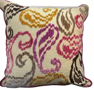 William Yeoward Throw Pillow Colorful Velvet Shapes 75% Fowl & 25% Down Feathers - Picture 1 of 24