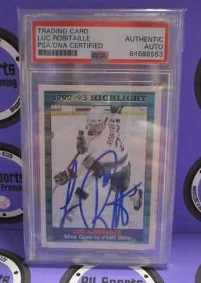 Luc Robitaille Kings Autographed Signed 1993-94 Score Card PSA Slab #84688553 - Image 1 of 4
