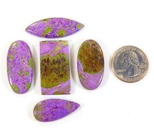 102CT Natural Atlantisite Stichtite Mix Shape Cabochon Gemsotne Small Lot DK=132 - Picture 1 of 7