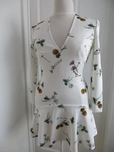 Lover - white shamrock and clover floral dress size 14 - Picture 1 of 8