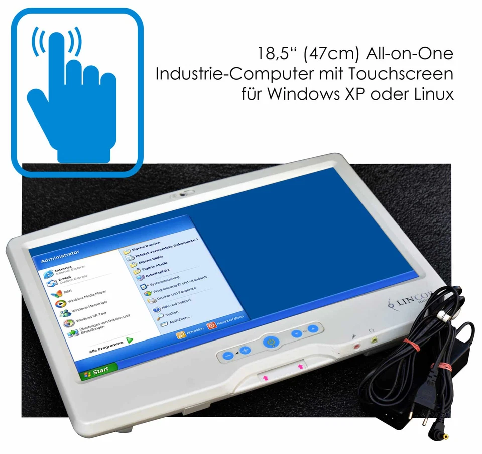 ALL-IN-ONE COMPUTER 18,5" 47cm TOUCHSCREEN MONITOR KAMERA GIGABIT LAN WIFI PC-7 - Image 1 of 1