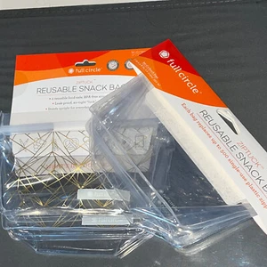 Vollkreis Reißverschluss, wiederverwendbare Sandwichbeutel, Gold Geo - 2 Stück (X5) transparent 2 Stück (X5) - Bild 1 von 5