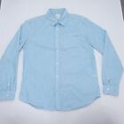 Gap Shirt Men's Large Blue/White Striped Long Sleeve Pocket Lived-In Button-Up