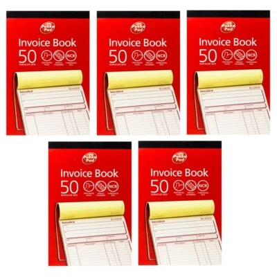Pukka Pad Duplicate Invoice Book NCR Carbonless 137x203mm (DCU5842) - 5Pack